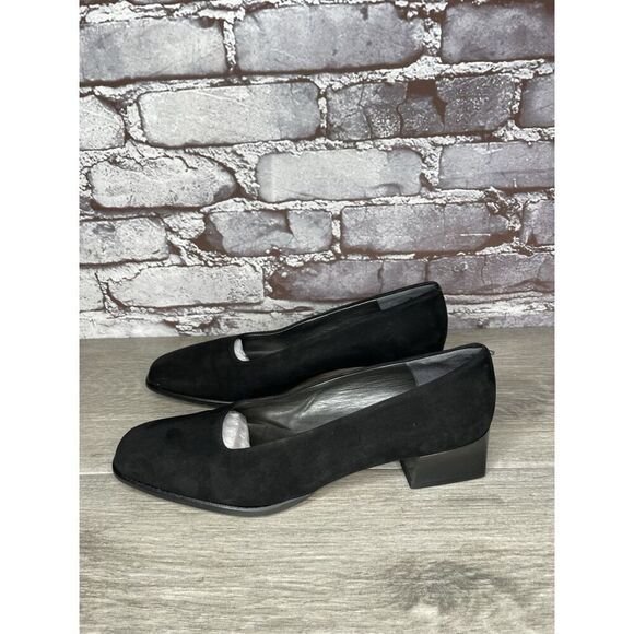 VANELi Black Suede Leather Office Career Work Block Heel Shoes Women Sz 8N US/38 - Picture 14 of 16